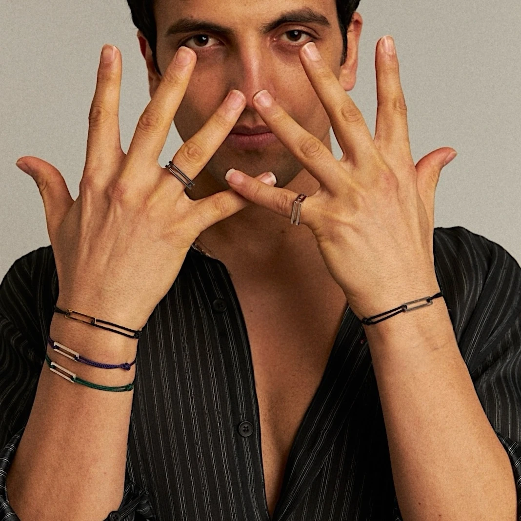 2-RIB bracelet, sterling silver